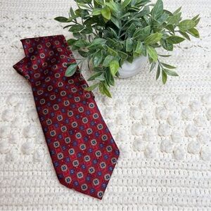 Robert TALBOTT Men’s Set of 2 Hand Sewn Finest Silk Ties Geo Print USA MADE